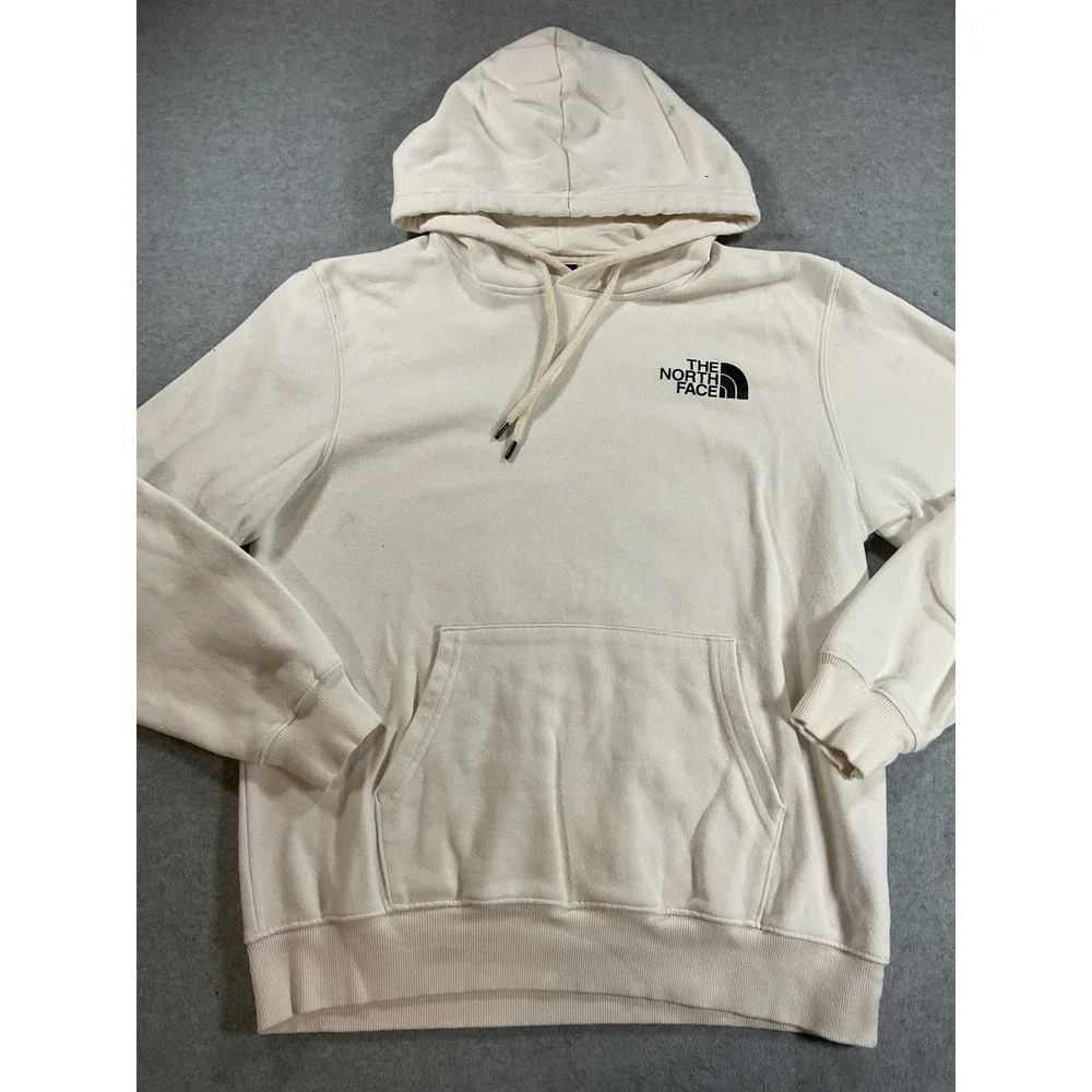 The North Face Mens Hoodie Off White Cream Never Stop Exploring Medium 2418